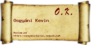 Osgyáni Kevin névjegykártya